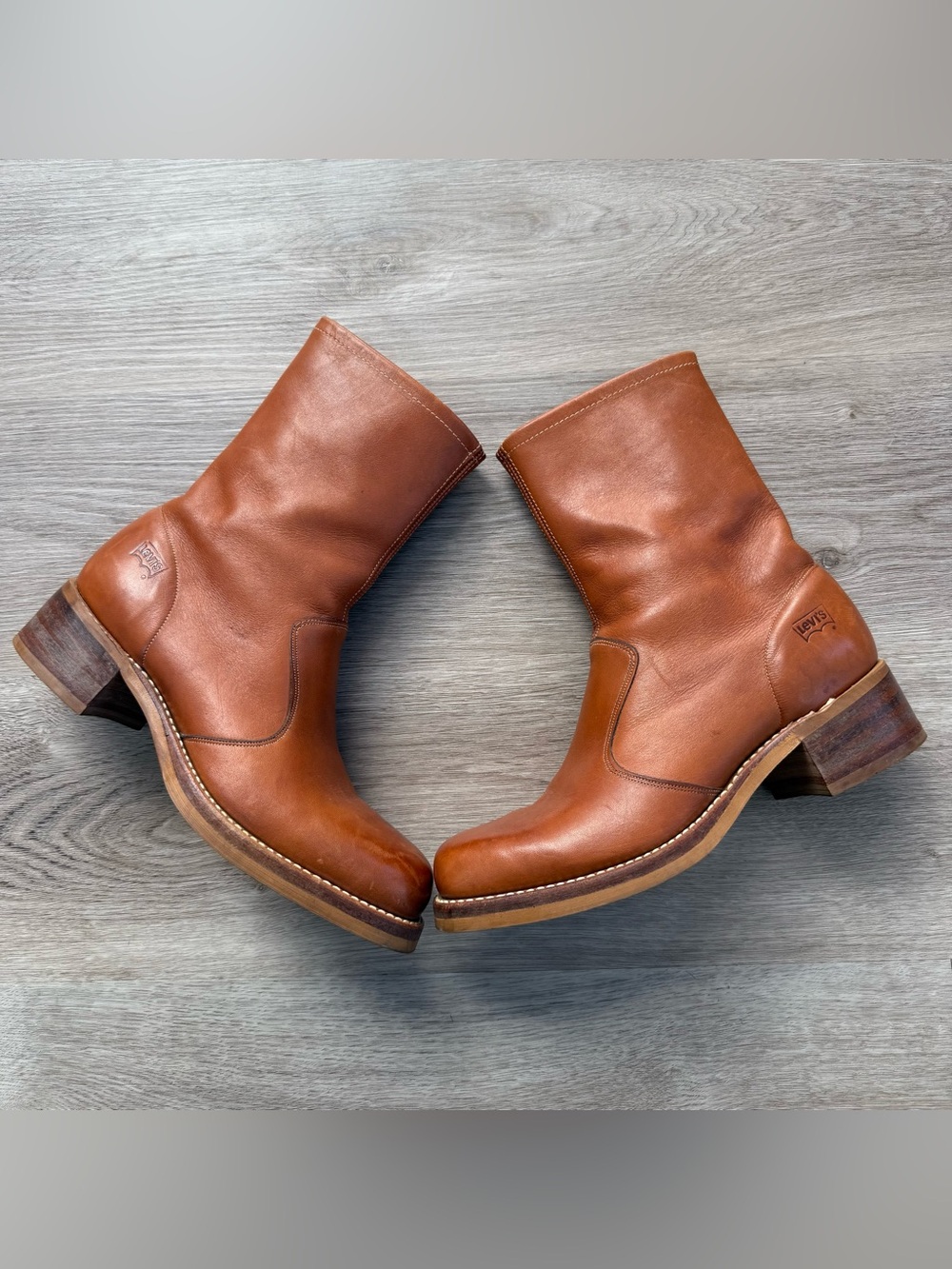 Vintage 70s Levi’s Chunky Campus Ankle Zip Boots Mens 8.5 | 9.5 Women’s USA Made - Picture 2 of 16